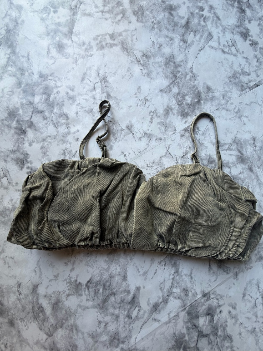 Olive Green Corduroy Bustier Cami Top Size M
